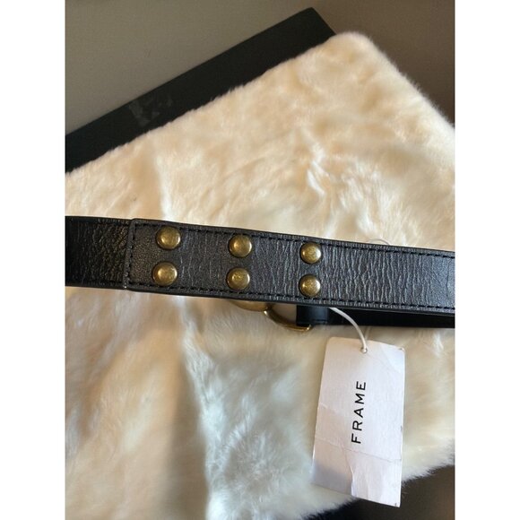 Frame Denim Triple Twist Chain Leather Belt Black Womens Size Small - Picture 7 of 9